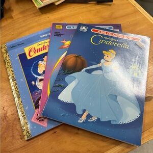 Disney Cinderella Coloring Book Set with Blue and Purple Covers